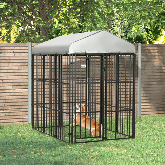 Pawhut 6 X 4 X 6ft Dog Kennel For Medium And Large Dogs, Outdoor Dog Playpen House With Uv-resistant Roof, Heavy-duty Chain Link And Secure Lock