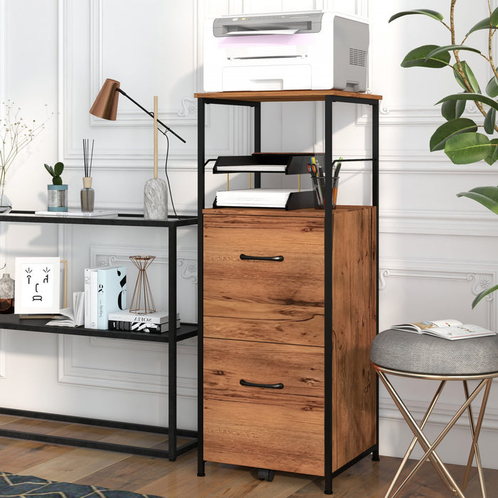 Vinsetto 2 Drawer File Cabinet Hanging Bars For Letter And A4 Size