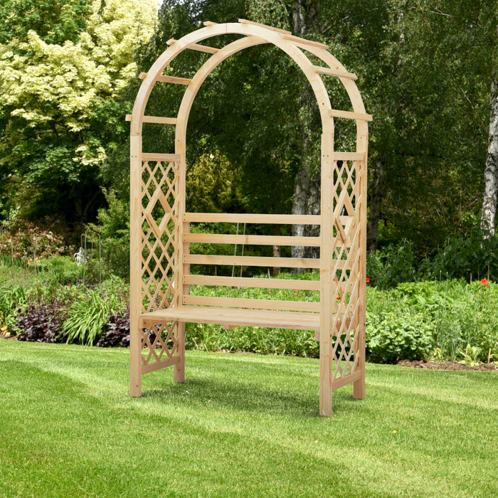 Outsunny Garden Bench With Arch Wooden Bench