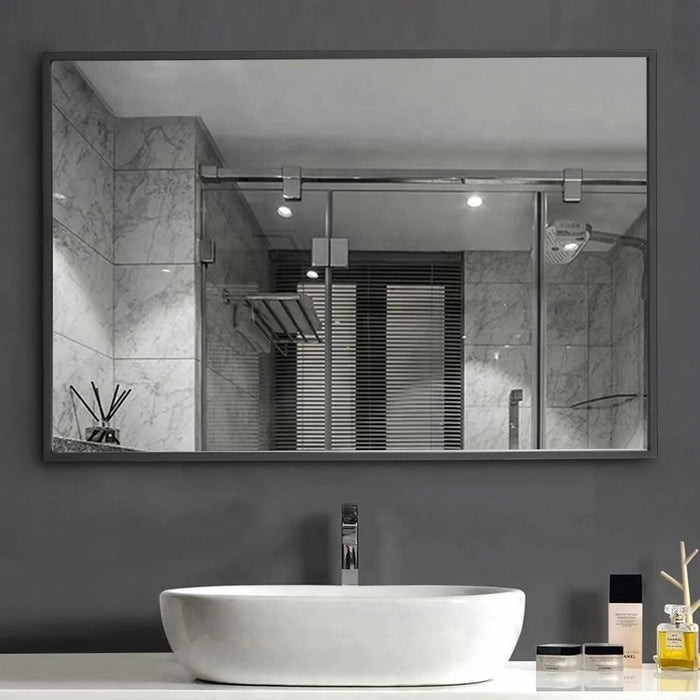 Arcus 30\" X 40\" Hand Crafted Linear Rectangular Mirror - Black