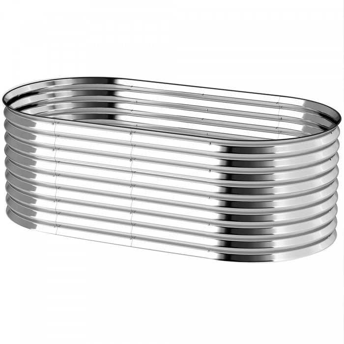 Outsunny 5.2 x 2.6 x 1.8ft Galvanized Raised Garden Bed, Easy DIY, Silver