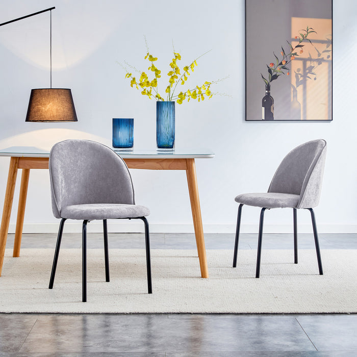 Ethan Ergonomic Dining Chairs Set of 2,Grey Accent Chair