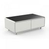 Forno Evoluto Tavolo 51" White Smart Coffee Table – Dual Refrigerator Drawers-FCTFR7006-51WHT | Table basse intelligente Evoluto Tavolo blanche 51 po– Doubles tiroirs refrigeres-FCTFR7006-51WHT