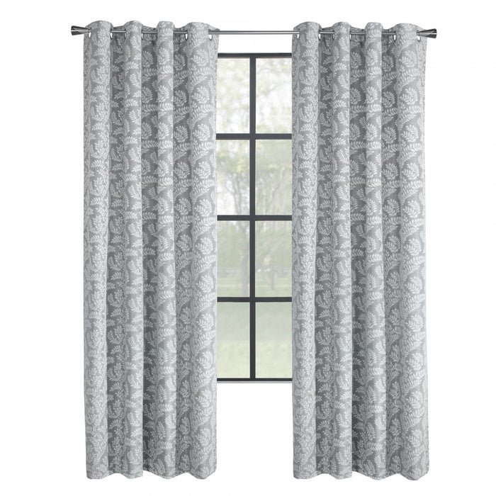 Thermaplus Patricia Silver Blackout Grommet Curtain Panel - 52 x 95