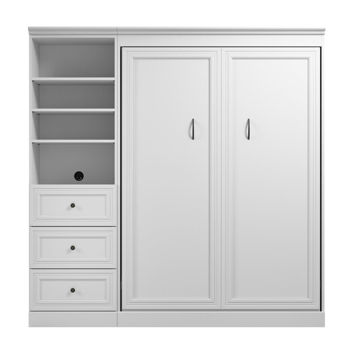 Bestar Versatile Full Murphy Bed Closet Organizer with Drawers (84 W) - White