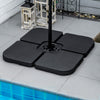Outsunny 4 Piece Umbrella Base Stand w/ U Locking, Water or Sand Filled