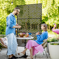 Outsunny Metal Privacy Screen W/ Expansion Screws Outdoor Divider, Triangle
