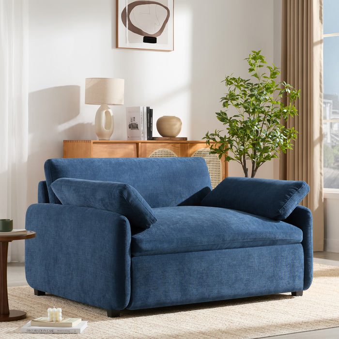Olivia Oversized Accent Chair with Pillows,Blue