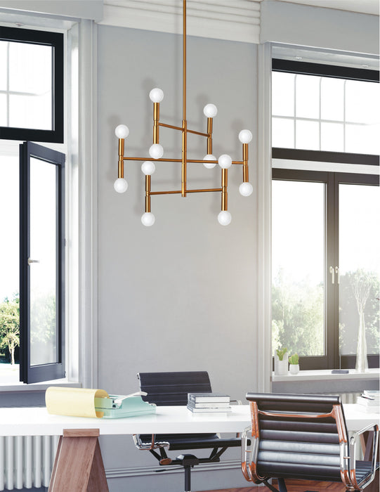 Dainolite Ava 12 Light Chandelier Small Vintage Bronze Finish Lamp