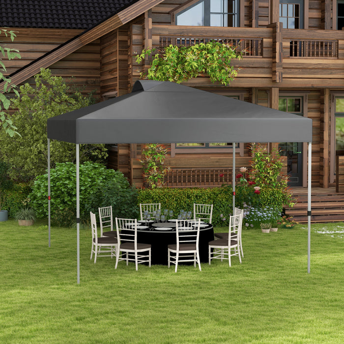 Outsunny 10' X 10' Pop Up Canopy Tent With Airy Top Vent And Bag, Grey