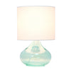 Ryley Glass Raindrop Table Lamp, Teal, 13.75"H | Ryley Lampe de table en verre motif gouttes de pluie, Sarcelle, 13,75 po H