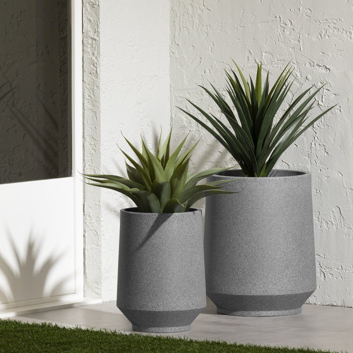Dalya 2-Piece Planter - Mottled Grey