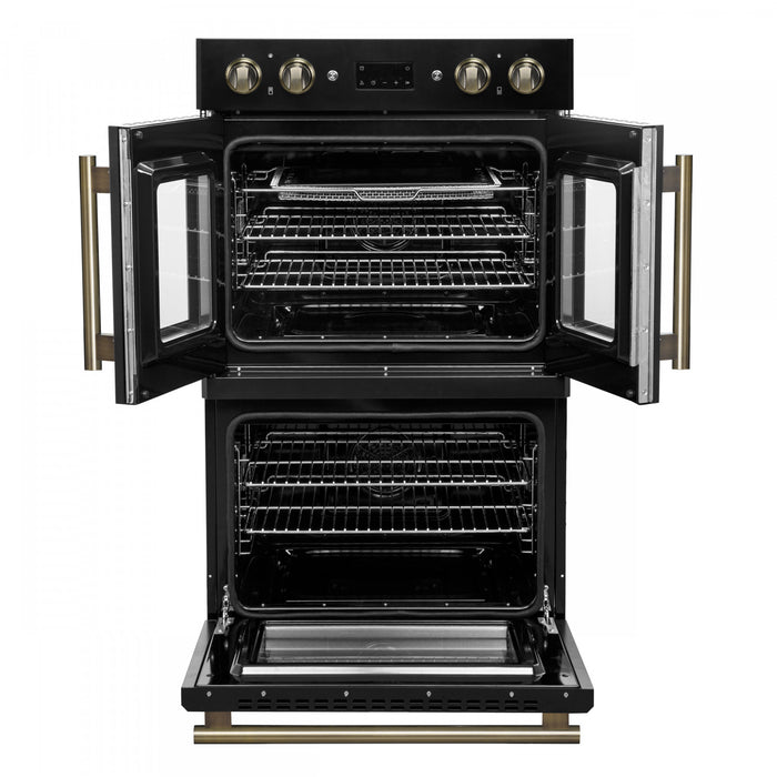 Forno Asti 30-Inch Double Electric Wall Oven in Black, 7.36 cu. ft. - FBOEL1340-30BLK