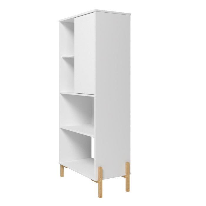 Manhattan Comfort Bowery Bookcase with 5 Shelves - White & Oak