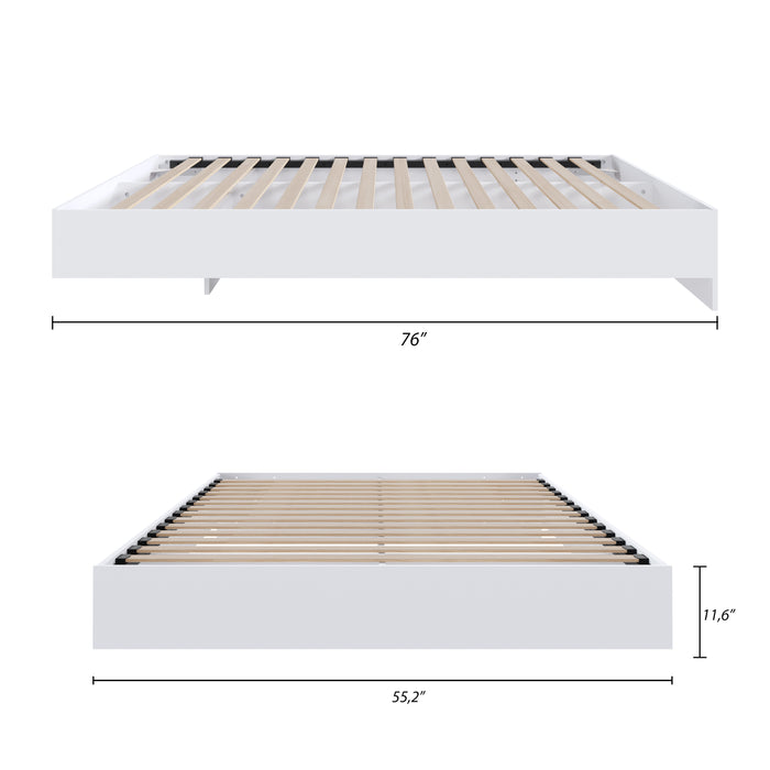 Nordika Full Platform Bed - White
