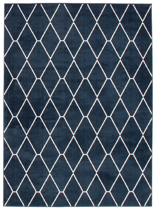 August Navy-White 6'7\" x 9'6\" Area Rug