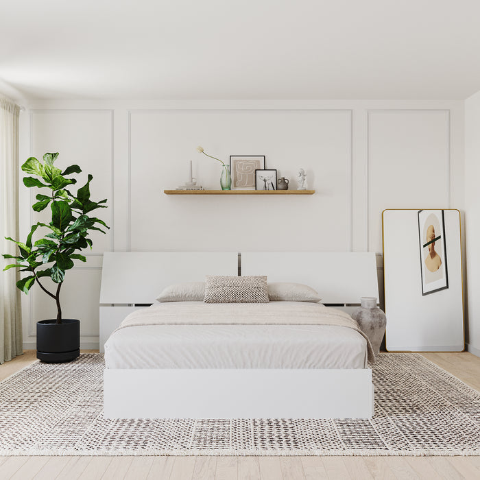 Nordika Queen Panoramic Panel Headboard - White