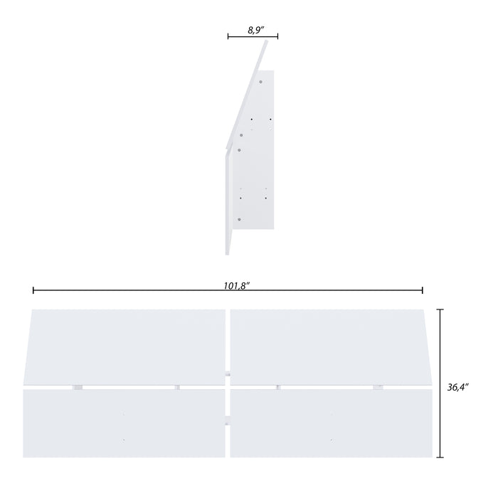 Nordika Queen Panoramic Panel Headboard - White