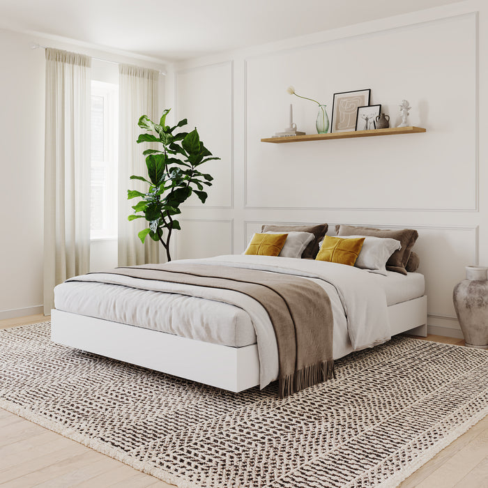 Nordika Queen Platform Bed - White