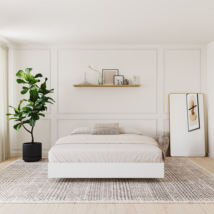 Nordika Queen Platform Bed - White