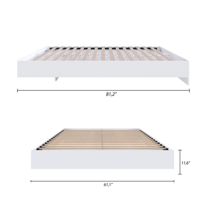 Nordika Queen Platform Bed - White