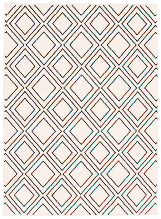 August Geod White-Navy 7'10\" x 10'2\" Area Rug
