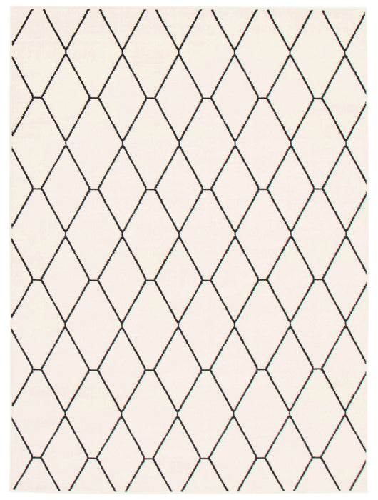 August White-Navy 7'10\" x 10'2\" Area Rug
