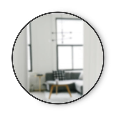 Umbra Hub Decorative Round 37" x 37" Wall Mirror - Black|Miroir mural rond décoratif Hub de Umbra de 37 po x 37 po - noir