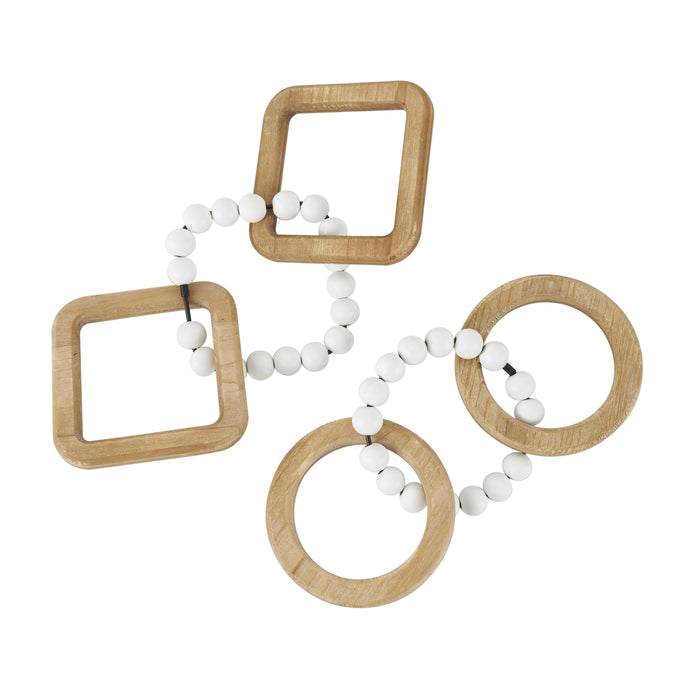 Wood 14\" Chain Sculpture - Set of 2