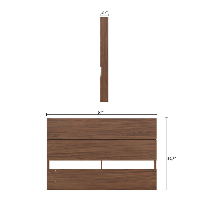 Nordika Queen Panel Headboard - Walnut