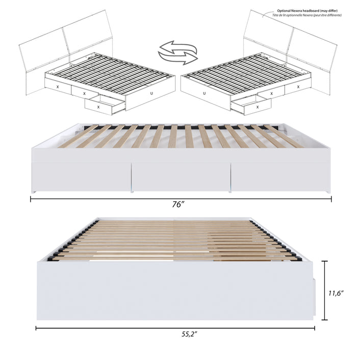 Nordika Full Platform Bed - White