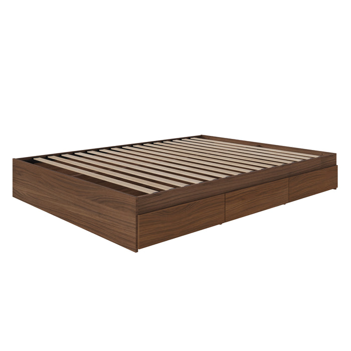 Nordika Full Storage Platform Bed - Walnut