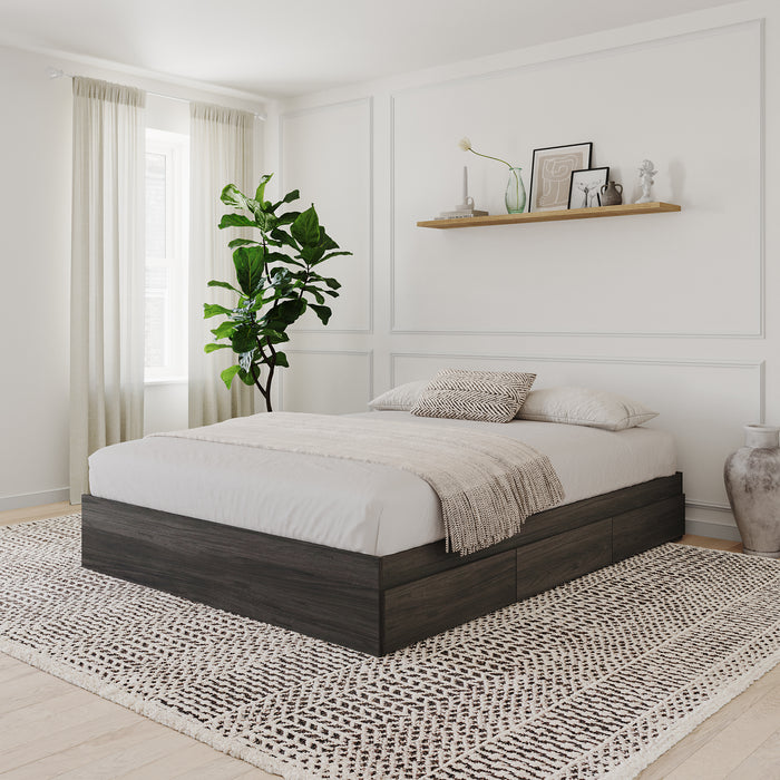 Nordika Full Platform Bed - Bark Grey