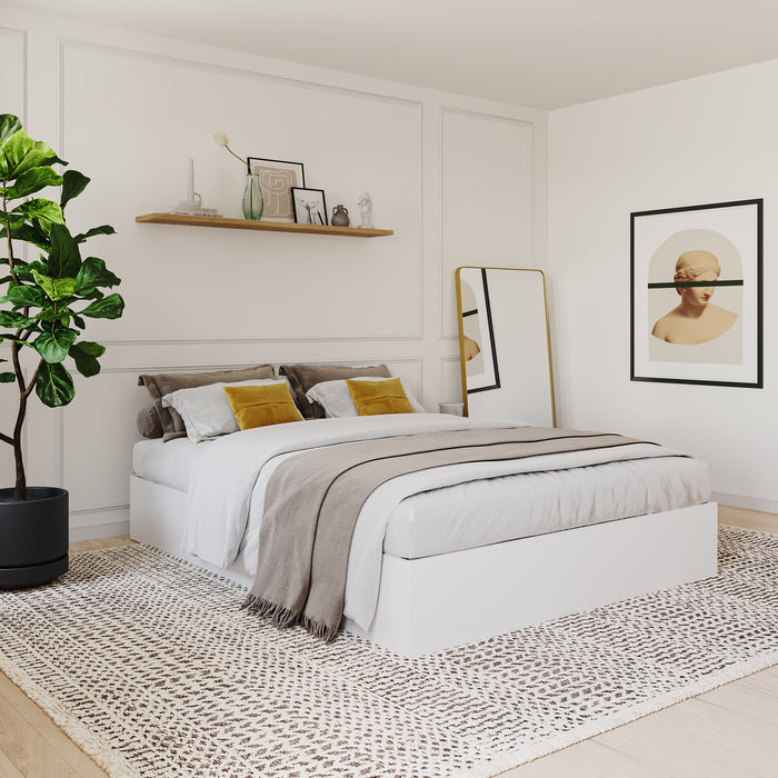Nordika Queen Platform Bed - White
