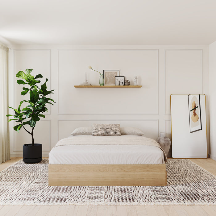 Nordika Queen Storage Platform Bed - Natural Maple