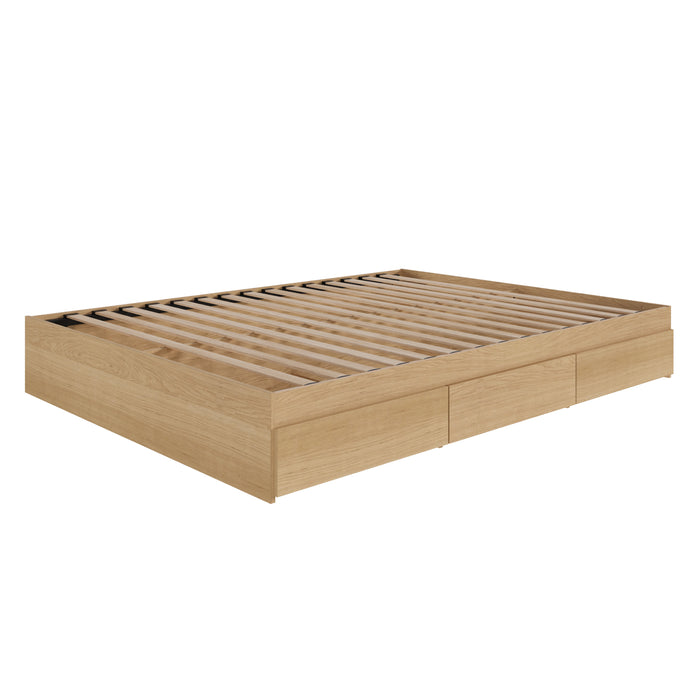 Nordika Queen Storage Platform Bed - Natural Maple