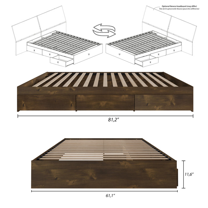 Nordika Queen Platform Bed - Truffle
