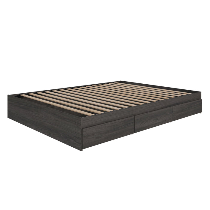 Nordika Queen Platform Bed - Bark Grey