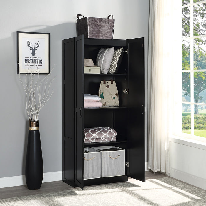 Manhattan Comfort Hopkins Modern Storage Closet - Black