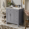 Savannah 30 Inch Bathroom Vanity with Ceramic Sink and Spacious Storage Cabinet, Grey | Savannah Meuble de salle de bain 30 pouces avec vasque en ceramique et armoire de rangement spacieux, Gris