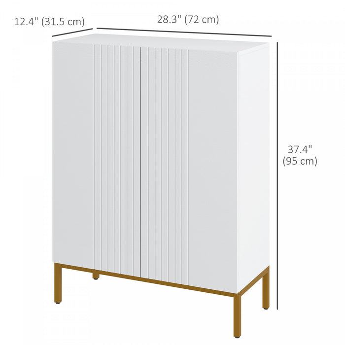 HOMCOM Modern Shoe Storage Cabinet Shoe Cabinet with Soft-Close Doors White