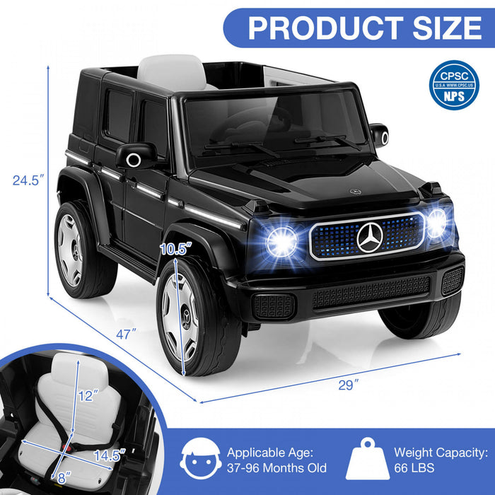 Costway Licensed Mercedes-benz Eqg Kids Ride On Car With Remote Control Detachable Battery Black
