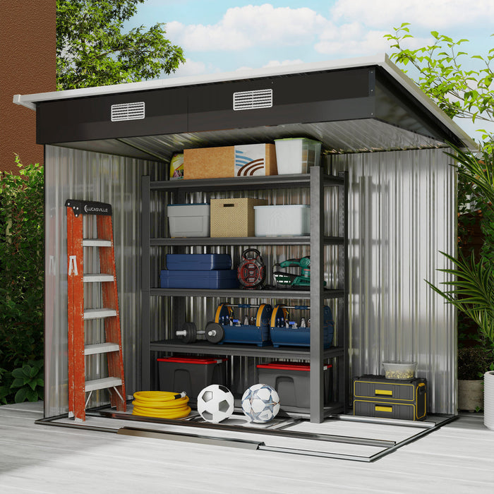 Outsunny Outdoor Storage Shed, Garden Shed With Lockable Doors, Black