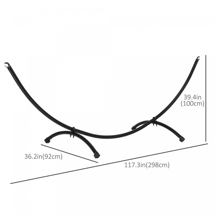 Outsunny 10' Hammock Stand With Steel Frame For Camping Picnic Patio Black