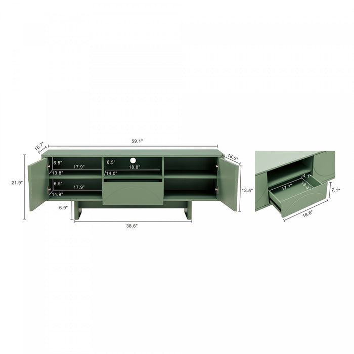 Ella Modern 59\" TV Stand in Sage Green