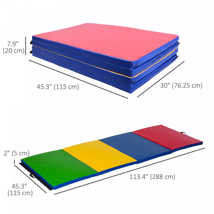 Soozier 4'x10'x2'' Folding Gymnastics Tumbling Mat, MultiColor