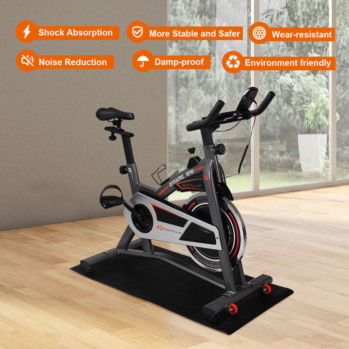 Costway 47\" X 24\" Exercise Equipment Mat Gym Bike Floor Protector Treadmill Mat Pvc