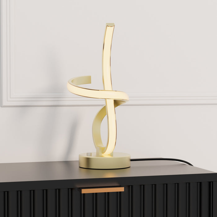 16\" Golden Swirl LED Table Lamp