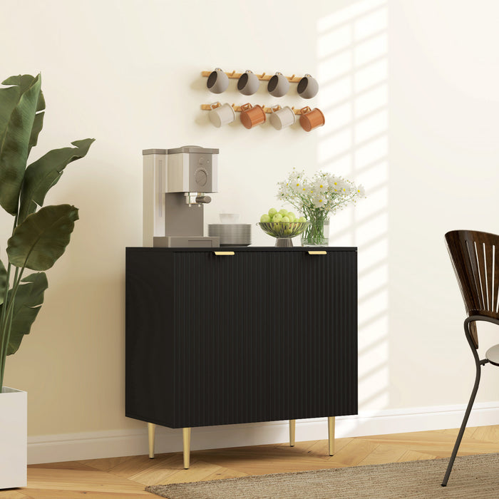 HOMCOM Sideboard Buffet Cabinet with Adjustable Shelves, Black
