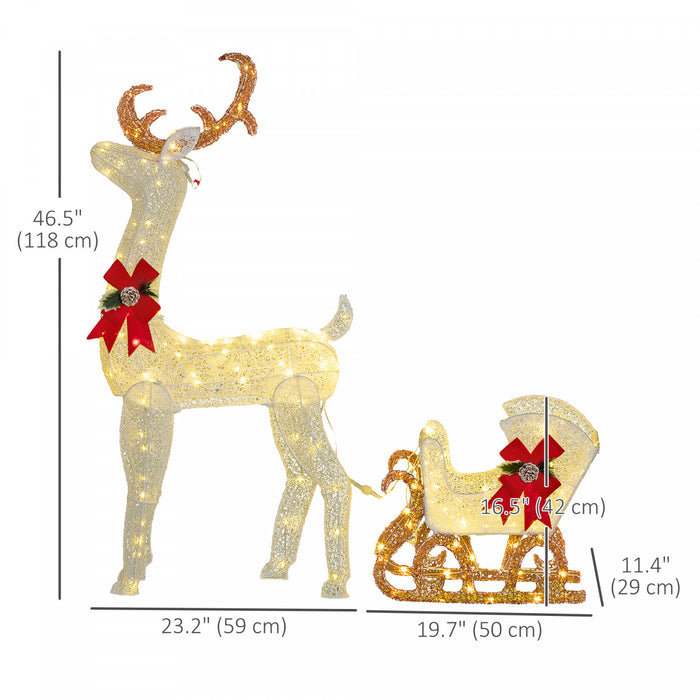 Outsunny Light Up Reindeer Christmas Decoration With 170 Led Lights